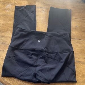 Lululemon Black High-Rise Leggings with Perforated Detail